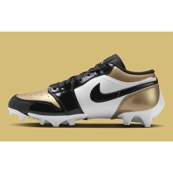 Air Jordan 1 Low Nike Gold Toe NFL Football Saints Team Cleats Mens Size 13 NEW main image 8